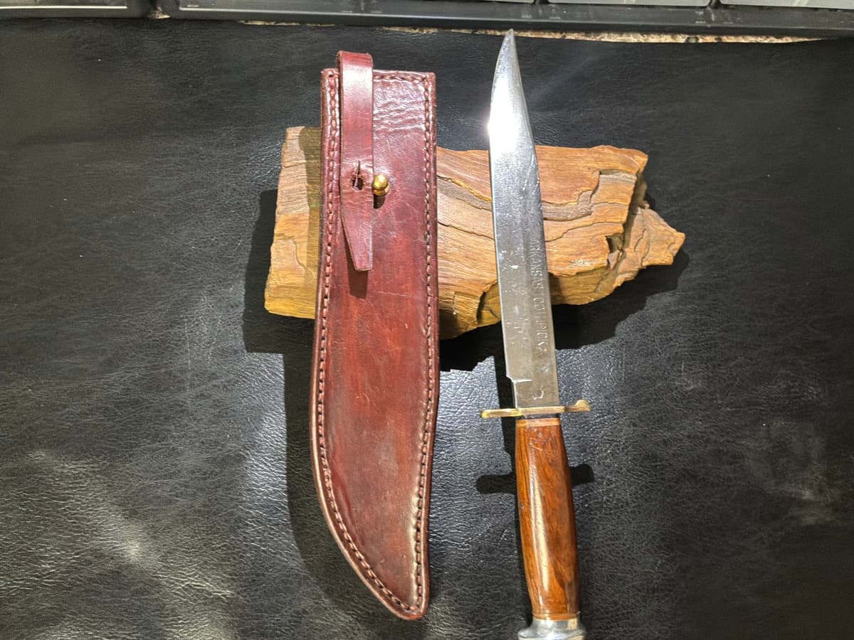 Arkansas toothpick with custom sheath